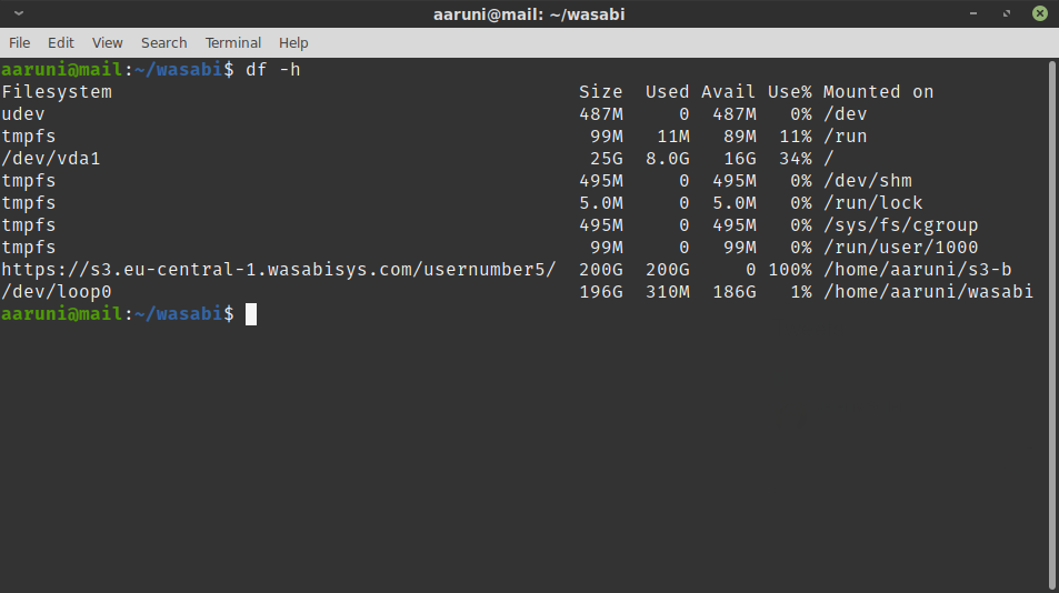 Filesystems as mounted